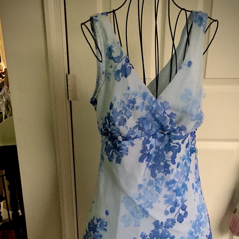 Romantic Blue Floral Summer Dress
